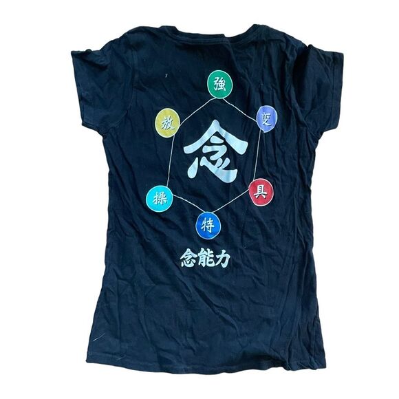 Hot Topic Hunter X Hunter Anime Graphic Tee Black Quad Panel Baby Tee Sz S - Picture 2 of 5